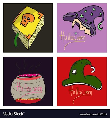 Happy halloween design elements halloween design vector image