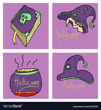 Happy halloween design elements halloween design vector image