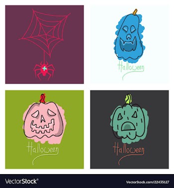 Happy halloween design elements halloween design vector image