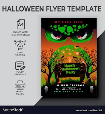 happy halloween flyer design template