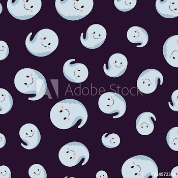 happy halloween ghost pattern