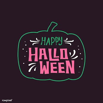 Happy Halloween on a pumpkin vector | Free stock vector - 497016