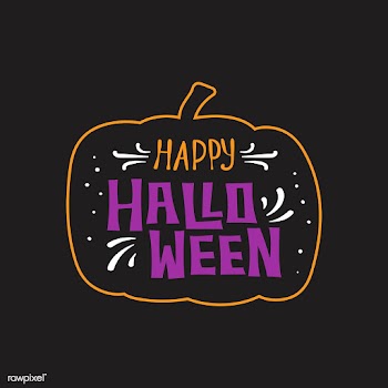 Happy Halloween on a pumpkin vector | Free stock vector - 497018
