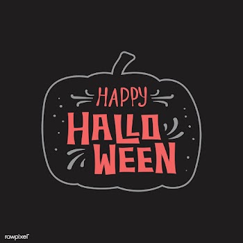 Happy Halloween on a pumpkin vector | Free stock vector - 497058