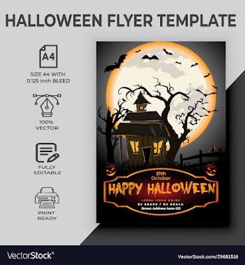 happy halloween party flyer