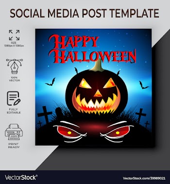 happy halloween post template design
