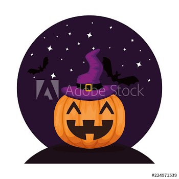 happy halloween pumpkin on the night scene
