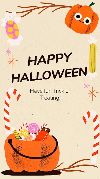 Happy Halloween story template psd, cute… | Free stock illustration | High Resolution graphic
