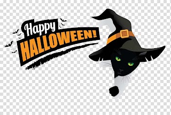 Happy halloween text, Halloween costume Witch Cosplay Disguise, Halloween transparent background PNG clipart