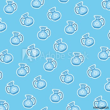 happy hanukkah celebration card with teapots pattern