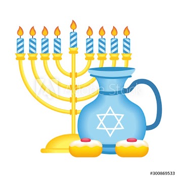 happy hanukkah teapot jar with chandelier and cupcakes