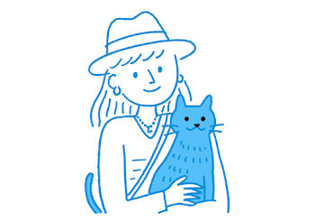 Happy Hipster Woman with Cat