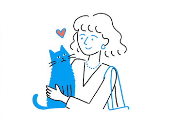 Happy Hipster Woman with Her Cat
