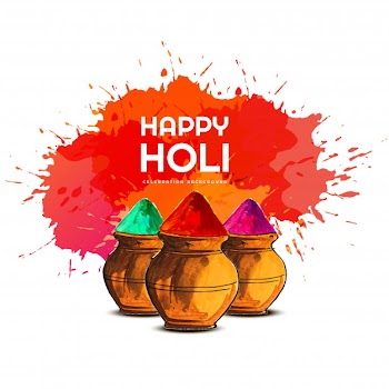 Happy holi colorful festival card Free Vector