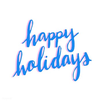 Happy holiday typography vector in blue | Free stock vector - 472505