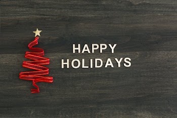 Happy Holidays On Woodgrain