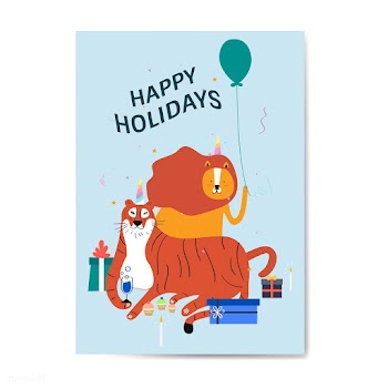 Happy holidays postcard design vector | Free stock vector - 518613