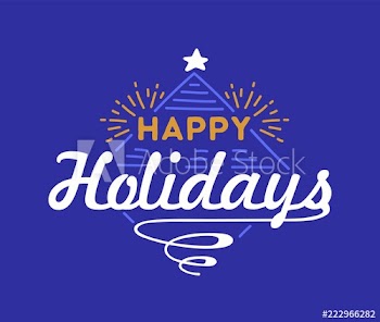 Happy Holidays wish handwritten with elegant decorative calligraphic font