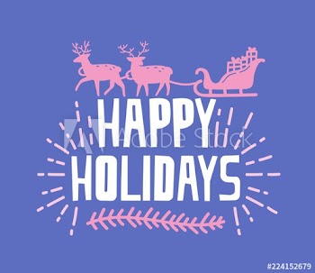 Happy Holidays wish written with funky font
