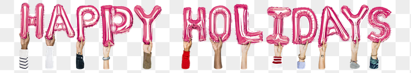 Happy holidays word png, hands | Free PNG - rawpixel