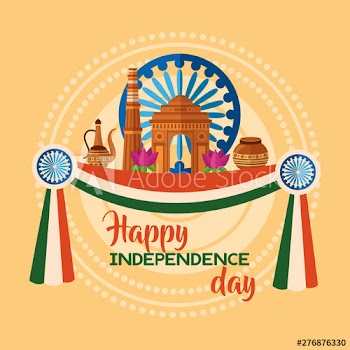 happy independence day india flat design