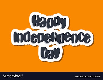 Happy independence day lettering vector image