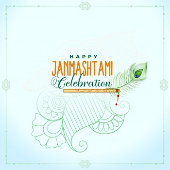Happy janmashtami celebration Free Vector