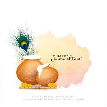 Happy janmashtami festival background Free Vector