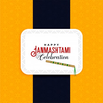 Happy janmashtami festival celebration background Free Vector