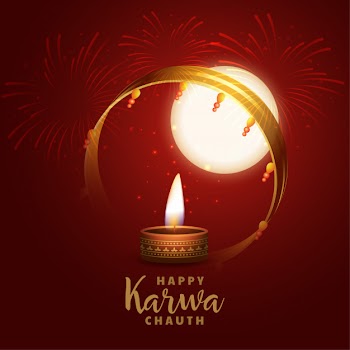Happy karwa chauth background Free Vector
