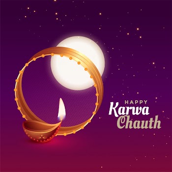 Happy karwa chauth background Free Vector
