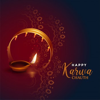 Happy karwa chauth background Free Vector