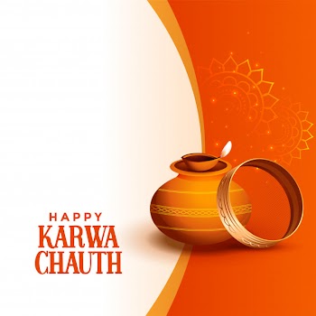 Happy karwa chauth background Free Vector