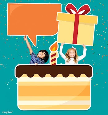 Happy kids celebrating a birthday party with .. | Free stock psd mockup - 492002