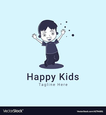 happy kids logo design template