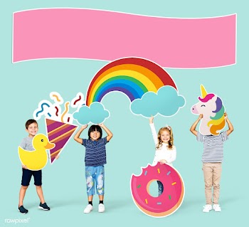 Happy kids preparing for a birthday party | Free stock psd mockup - 492055