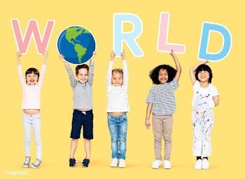 Happy kids supporting a global environment ca.. | Free stock psd mockup - 504127
