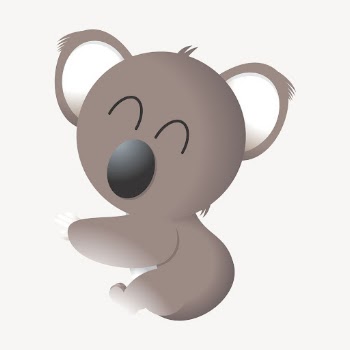 Happy koala clipart, cartoon animal | Free PSD - rawpixel