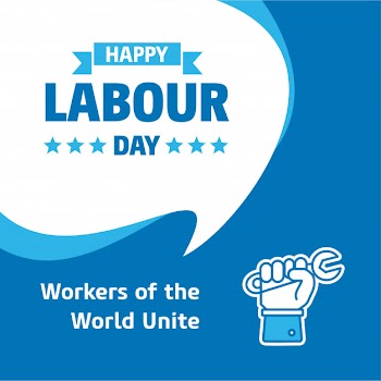 Happy labour day design Free Vector