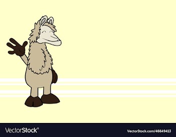happy llama character cartoon background