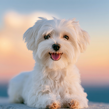 Happy Maltese Puppy with Joyful Expression