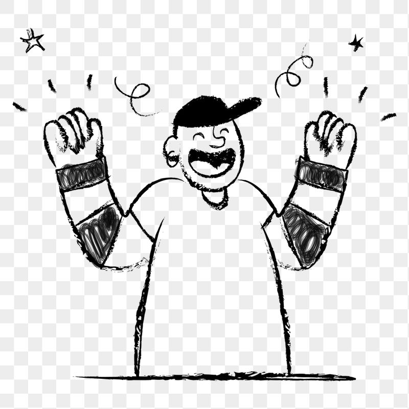 Happy man cheering png sticker, | Free PNG Illustration - rawpixel