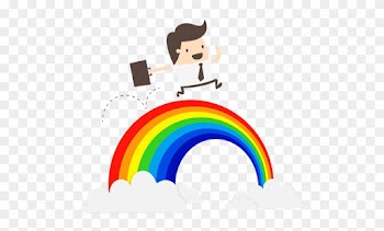Happy Man Color Theory For Photographers - Rainbow Clouds Background Png