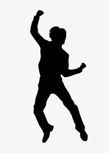 Happy man jumping silhouette, raised | Free Vector - rawpixel