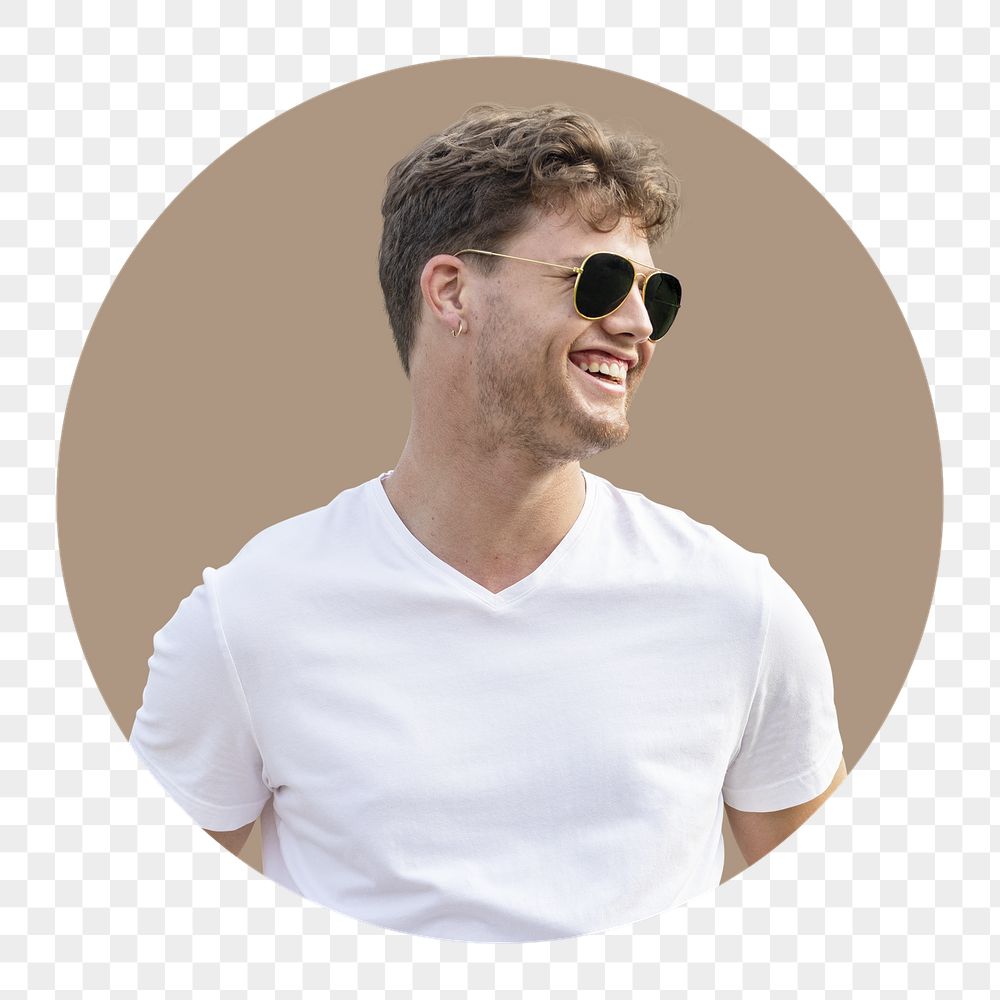 Happy man png badge sticker, | Free PNG - rawpixel