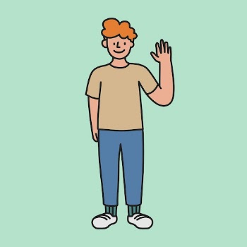 Happy man waving sticker, person | Free PSD Illustration - rawpixel