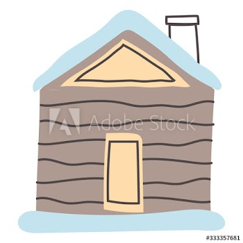 happy merry christmas house with winter storm