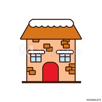 happy merry christmas house with winter storm