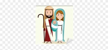 Happy Merry Christmas Manger Character Vector Illustration - Cartoon