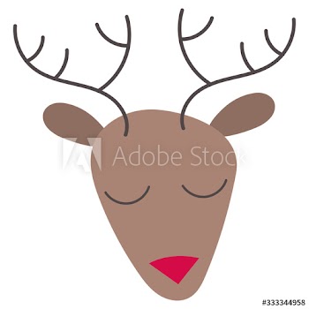 happy merry christmas reindeer character